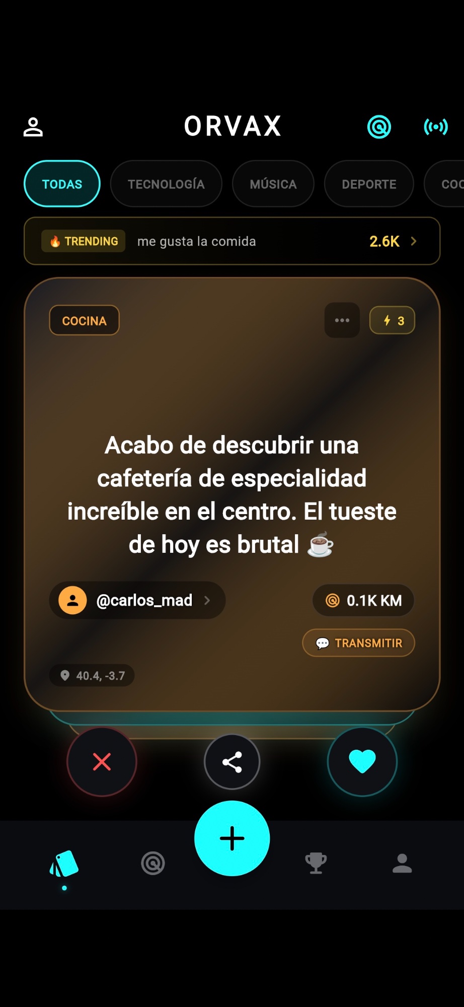 Feed de señales de ORVAX